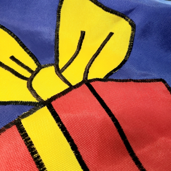 Vintage Disney Mickey Santa Mouse Yard Flag Holiday Christmas 40x28 In Applique - Picture 3 of 5